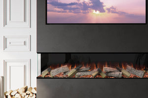 Evonicfires Avesta 72'' Halo Series Built-In 2-sided Corner Electric Fireplace