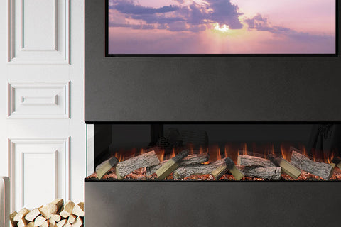 Image of European Home Evonicfires 72 Inch Avesta Halo Series Built-In 2-sided Corner Electric Fireplace - EV-FP-Halo-AVESTA