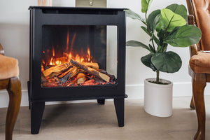 Forge & Flame Fuzion-EX 22-inch Freestanding Electric Stove in Black FUZION-EX