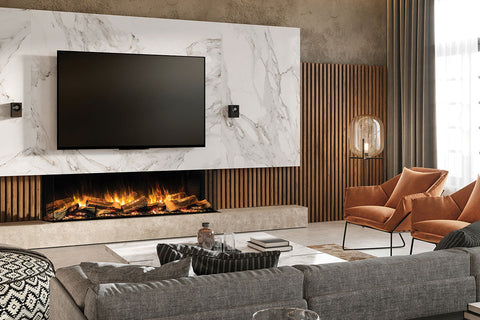 Image of Flamerite Fires E-FX 72-inch 3-Sided 2-Sided Built In Electric Fireplace - FLR-FP-EFX-1800 | Multi Side View E-FX Series 