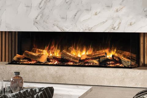 Image of Flamerite Fires E-FX 60-inch 3-Sided 2-Sided Built In Electric Fireplace - FLR-FP-EFX-1500 | Multi Side View E-FX Series 