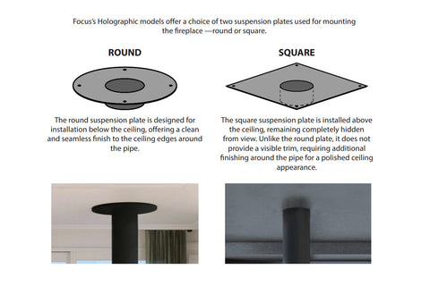 Image of Focus Ergofocus Holographic Suspended Electric Fireplace  Plates