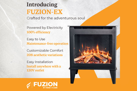 Image of Forge & Flame Fuzion-EX 22-inch Freestanding Electric Stove in Black FUZION-EX