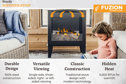 Image of Forge & Flame Fuzion-EX 22-inch Freestanding Electric Stove in Black FUZION-EX