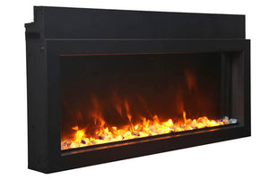Open Box Amantii Panorama 50 inch Extra Slim Built-in Indoor/Outdoor Linear Electric Fireplace