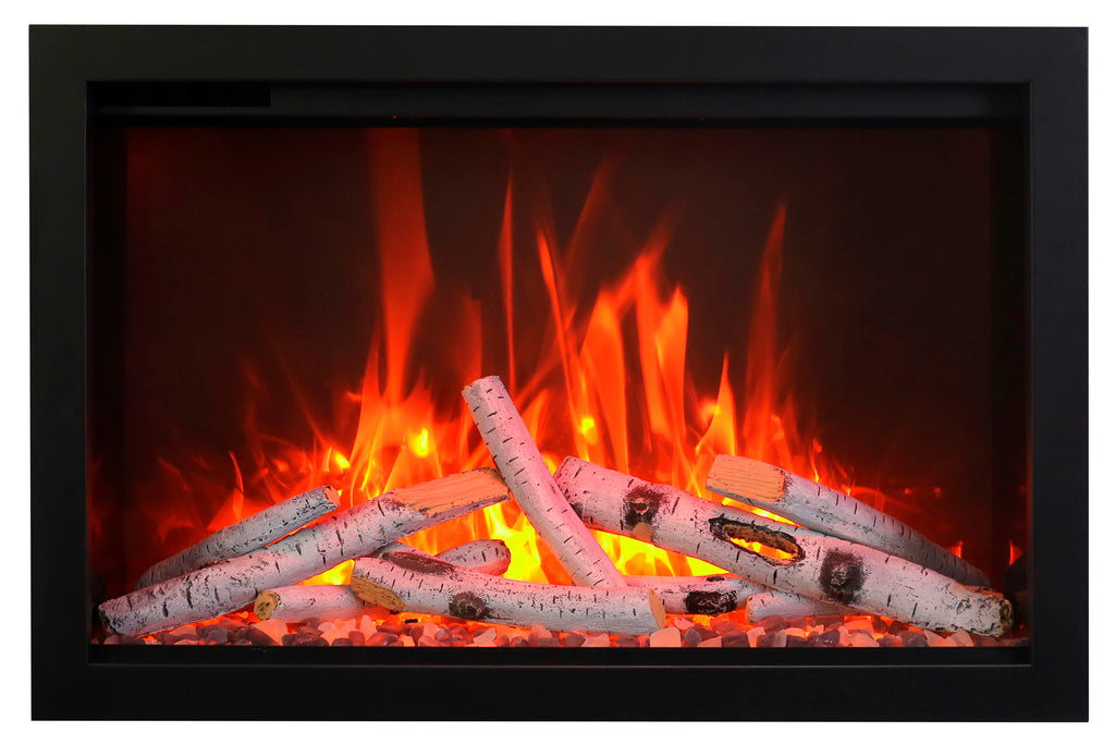 Returned Amantii Traditional Series 33 Inch Built-In Indoor Outdoor Electric Firebox Insert | Electric Fireplace Heater | TRD-33