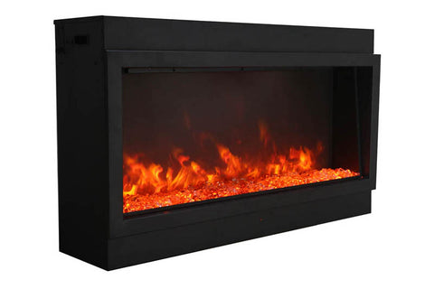 Image of Amantii Panorama 50-inch Built-in Tall & Deep Indoor/Outdoor Linear Electric Fireplace