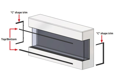 Image of Trim Kit for Modern Flames Landscape Pro Multi Fireplaces 02-00291-05 02-00291-04 02-00291-03 02-00291-02 02-00291-01