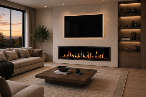 Image of Modern Flames Orion Slim V2 Heliovision Virtual Recessed Wall Mount Electric Fireplace - OR-SLIM-V2