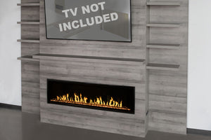 Modern Flames Allwood Fireplace Media Wall Gray - Orion Slim Heliovision 60 Electric Fireplace - AFWS-DW | OR60-SLIM