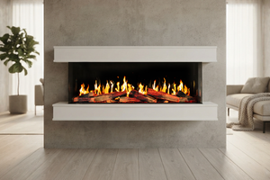 Modern Flames Orion Multi V2 64 3-Sided Electric Fireplace Wall Mount Studio Suite Mantel White - OR52-MULTI-V2-WSS-OR52-RTF