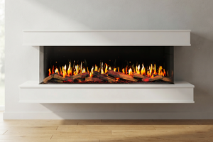 Modern Flames Orion Multi V2 3-Sided Electric Fireplace Wall Mount Studio Suite Mantel White - OR-MULTI-V2-WSS-OR-RTF