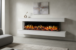 Modern Flames Orion Multi V2 3-Sided Electric Fireplace Wall Mount Studio Suite Mantel White - OR-MULTI-V2-WSS-OR-RTF