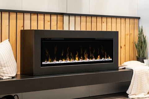 Image of Dimplex Ignite XL  Electric Fireplace Wall Mount Mantel Package in Premium Iron Finish 