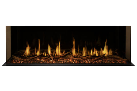 Image of Modern Flames Orion Multi 64 inch 3-Sided Electric Fireplace Wall Mount Studio Suite Mantel Weathered Walnut WSS-OR52-WW