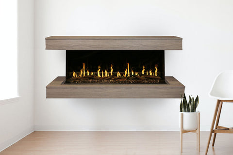 Image of Modern Flames Orion Multi 64 inch 3-Sided Electric Fireplace Wall Mount Studio Suite Mantel Coastal Sand WSS-OR52-CS 