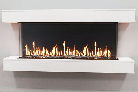 Image of Modern Flames Orion Multi 64 inch 3-Sided Electric Fireplace Wall Mount Studio Suite Mantel White  WSS-OR52-RTF