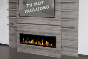 Modern Flames Allwood Fireplace Media Wall Gray - Orion Slim V2 Heliovision 60 Electric Fireplace - AFWS-DW | OR60-SLIM