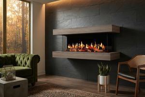 Modern Flames New Orion Multi 64'' Heliovision Electric Fireplace Wall Mount Studio Suite | Coastal Sand