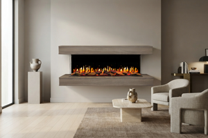 Modern Flames Orion Multi V2 73 inch 3-Sided Electric Fireplace Wall Mount Studio Suite Mantel Sand - OR60-MULTI-V2-WSS-OR60-CS
