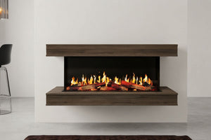 Modern Flames New Orion Multi 64'' Heliovision Electric Fireplace Wall Mount Studio Suite | Weathered Walnut