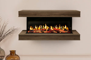 Modern Flames Orion Multi V2 64 3-Sided Electric Fireplace Wall Mount Studio Suite Mantel Walnut - OR52-MULTI-V2-WSS-OR52-WW