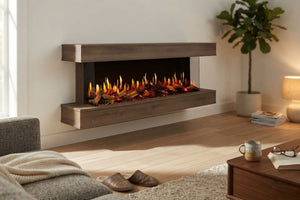 Modern Flames New Orion Multi 73'' Heliovision Electric Fireplace Wall Mount Studio Suite | Weathered Walnut
