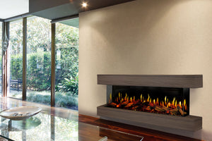 Modern Flames New Orion Multi 73'' Heliovision Electric Fireplace Wall Mount Studio Suite | Weathered Walnut