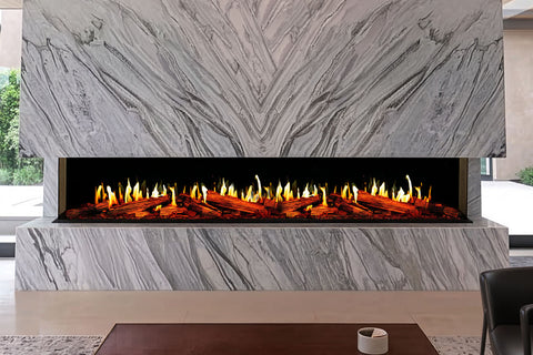 Image of Modern Flames Orion V2 Multi-Sided 120-inch Heliovision Virtual Smart Built In Electric Fireplace - OR120-MULTI