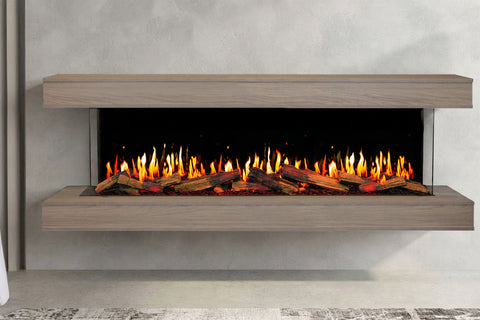 Image of Modern Flames Orion Multi V2 88 inch 3-Sided Electric Fireplace Wall Mount Studio Suite Mantel Sand - OR76-MULTI-V2-WSS-OR76-CS