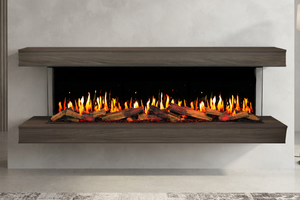 Modern Flames Orion Multi V2 88 inch 3-Sided Electric Fireplace Wall Mount Studio Suite Mantel Gray - OR76-MULTI-V2-WSS-OR76-DW