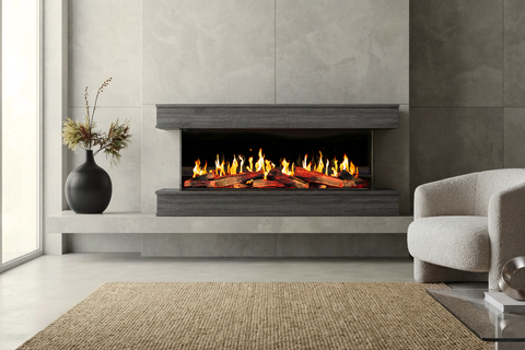 Image of Modern Flames Orion Multi V2 inch 3-Sided Electric Fireplace Wall Mount Studio Suite Mantel Gray - WSS-OR-DW