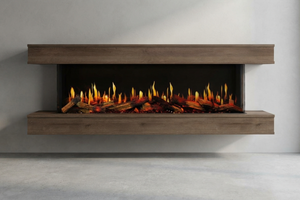 Modern Flames Orion Multi V2 3-Sided Electric Fireplace Wall Mount Studio Suite Mantel Walnut - OR-MULTI-V2-WSS-OR-WW