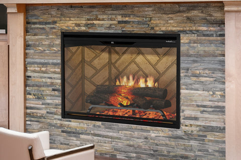 Image of Dimplex Revillusion 36 inch Built In Electric Fireplace Herringbone Brick - Firebox - Heater - REV36-HB