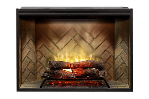 Image of Returned Dimplex Revillusion 42 inch Built-In Electric Fireplace with Herringbone Brick - Firebox - Heater - RBF42-OB