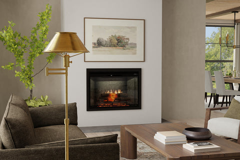 Image of Dimplex Revillusion 30 inch Built In Electric Fireplace Neutral Brick - Firebox - Heater - REV30-NB