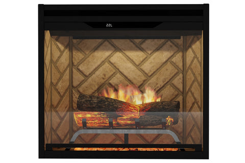 Image of Dimplex Revillusion 24 inch Built In Electric Fireplace Herringbone Brick - Firebox - REV24-WC 500005128