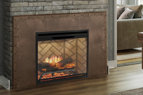 Image of Dimplex Revillusion 24 inch Built In Electric Fireplace Herringbone Brick - Firebox - REV24-WC 500005128 