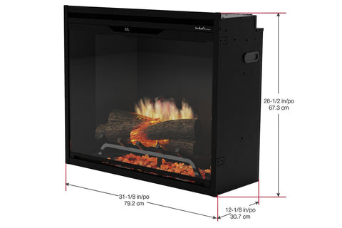 Image of Dimplex Revillusion 30 inch Built In Electric Fireplace Black - Firebox - REV30-BL 500005447 Dims