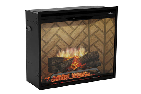 Image of Dimplex Revillusion 30 inch Built In Electric Fireplace Herringbone Brick - Firebox - REV30-HB 500005734