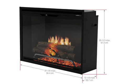 Image of Dimplex Revillusion 36 inch Built In Electric Fireplace Black - Firebox - REV36-BL 500005448 Dims