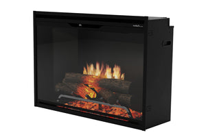 Dimplex Revillusion 36 inch Built-In Electric Firebox w/ Glass and Plug Kit | Black