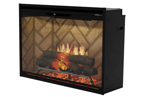 Image of Dimplex Revillusion 36 inch Built In Electric Fireplace Herringbone Brick - Firebox - Heater - REV36-HB