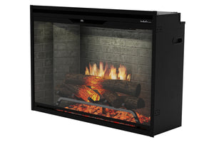 Dimplex Revillusion 36 inch Built-In Electric Firebox w/ Glass and Plug Kit | Neutral Brick