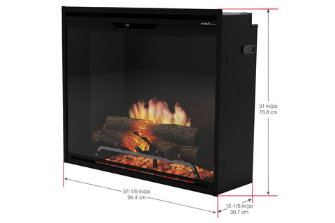 Image of Dimplex Revillusion Portrait 36 inch Built-In Electric Firebox w/ Glass and Plug Kit | Black