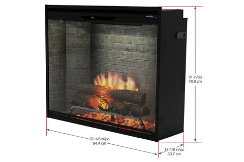 Image of Dimplex Revillusion Portrait 36 inch Built In Electric Fireplace Neutral Brick - Firebox - REV36P-NB 500005135 Dims