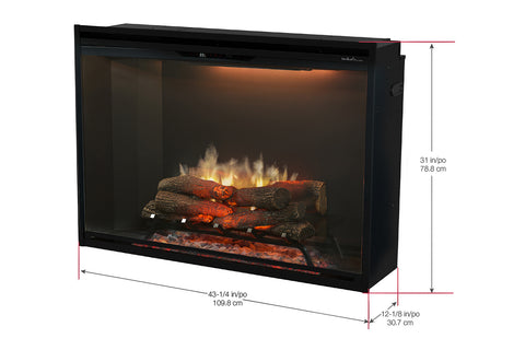 Image of Dimplex Revillusion 42 inch Built In Electric Fireplace Black - Firebox - REV42-BL 500005450 Dims