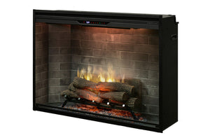 Dimplex Revillusion 42 inch Built-In Electric Firebox w/ Glass and Plug Kit | Neutral Brick