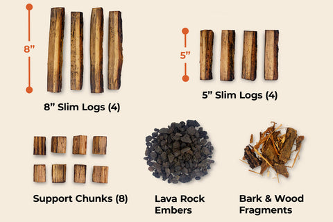 Image of  Real Wood Logs and Lava Rocks Media