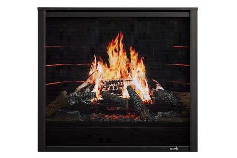 Image of SimpliFire Wescott Mantel with Inception 36 Traditional Virtual Electric Fireplace Chateau Forge SF-INC36 | MK-WS-INC36
